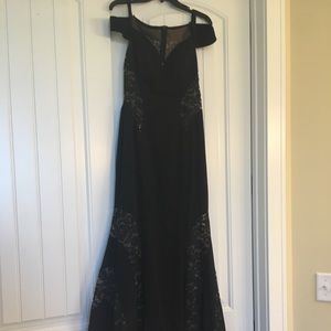 Dillard’s formal black dress with some lace fabric